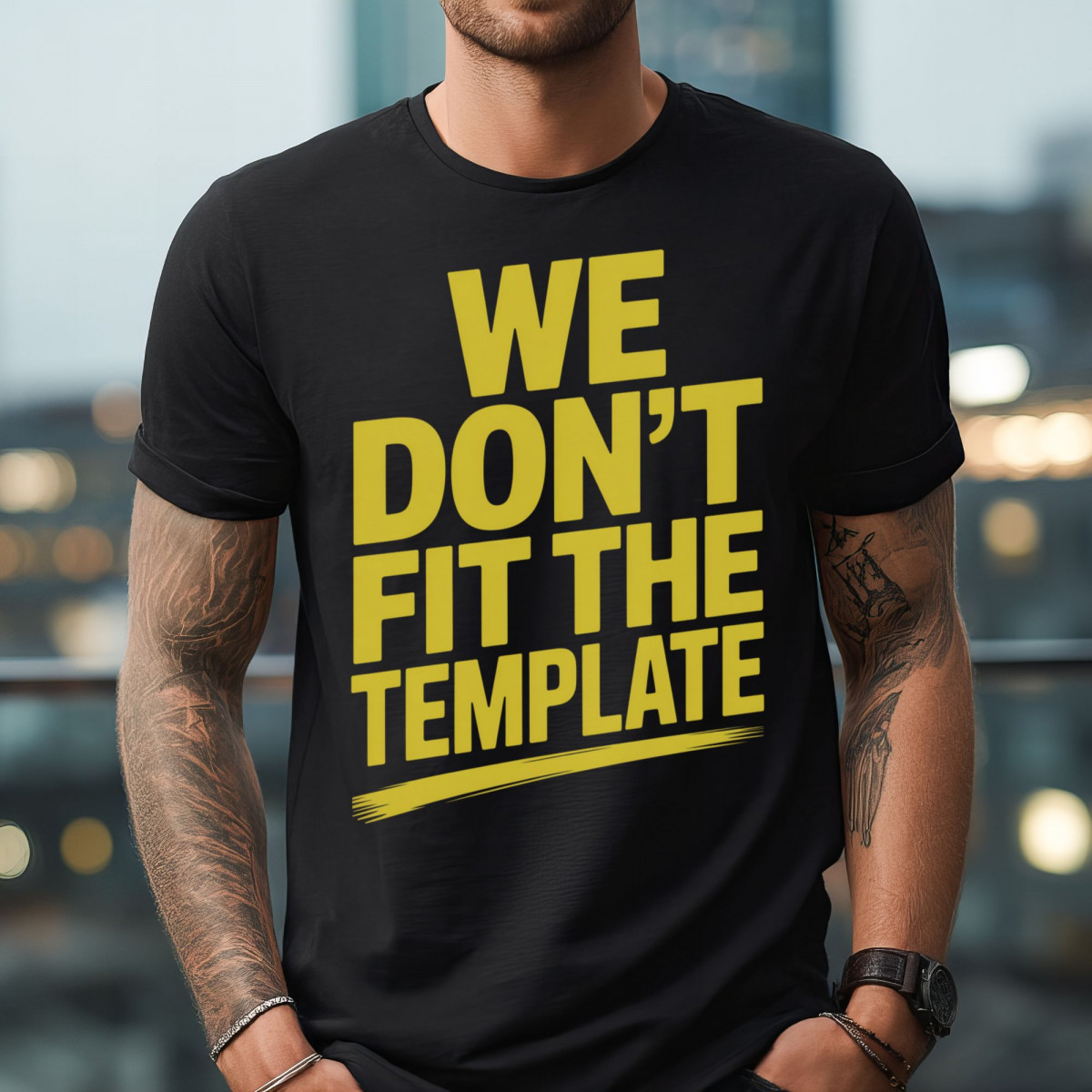ZYPHAX™ “WE DON'T FIT THE TEMPLATE” Black Streetwear T-Shirt – Premium Organic Cotton - Image 6
