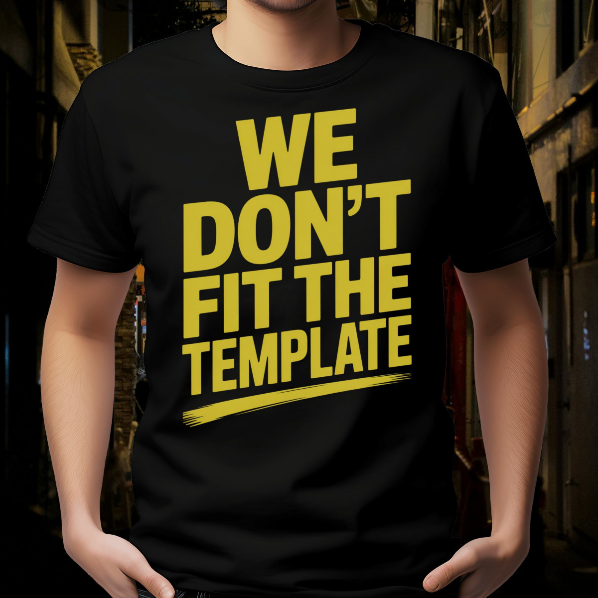 ZYPHAX™ “WE DON'T FIT THE TEMPLATE” Black Streetwear T-Shirt – Premium Organic Cotton - Image 2