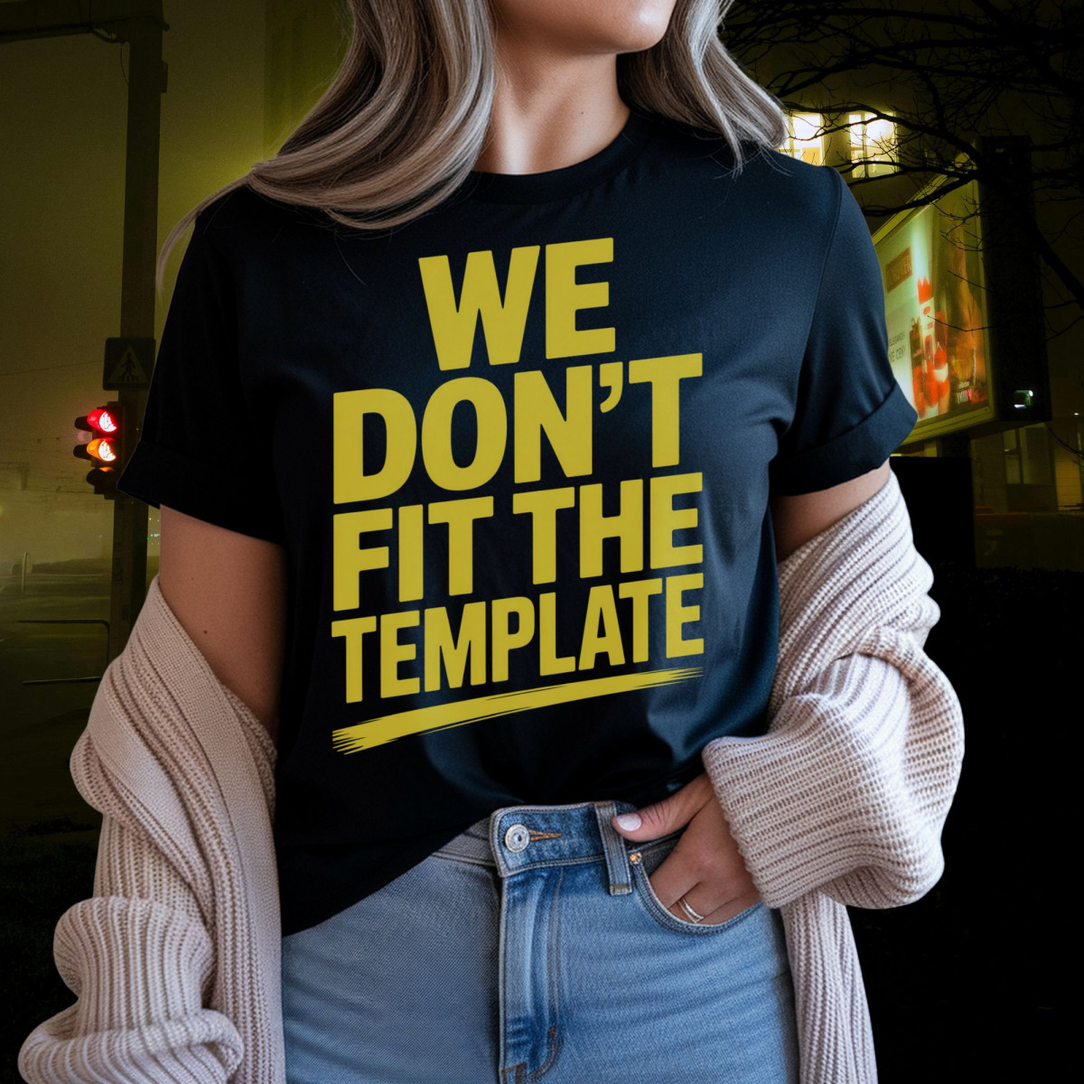 ZYPHAX™ “WE DON'T FIT THE TEMPLATE” Black Streetwear T-Shirt – Premium Organic Cotton - Image 5