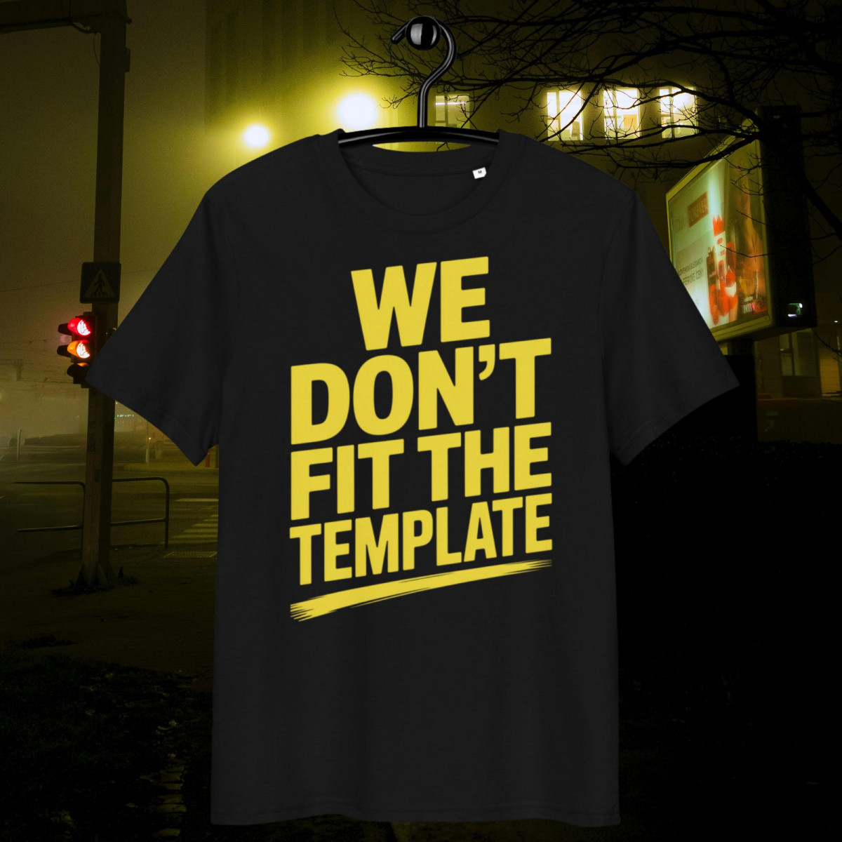 ZYPHAX™ “WE DON'T FIT THE TEMPLATE” Black Streetwear T-Shirt – Premium Organic Cotton - Image 7